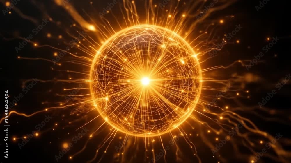 Poster electrifying energy ball animation seamless loop for futuristic visual effects