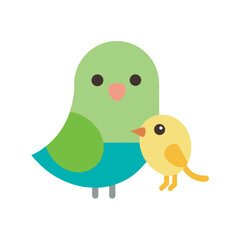Fototapeta premium kawaii parakeet with tiny beak vector flat colour