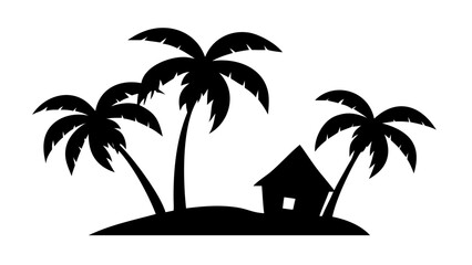 Tropical Island Getaway Silhouette