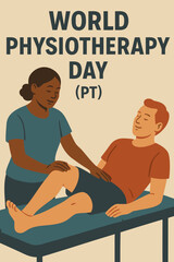 World Physiotherapy Day concept art, a therapist helping a patient