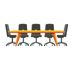 Fototapeta premium Conference table with chairs silhouette vector illustration