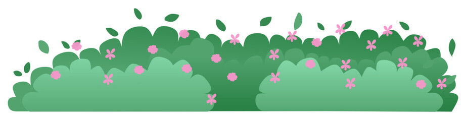 green grass and flowers