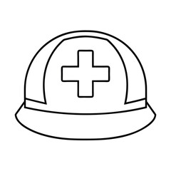 Medical Helmet Design Cross Front Vector Illustration