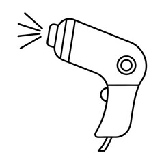 Handheld medical laser device icon for healthcare and technology