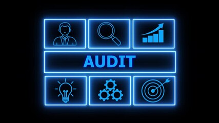 Business, Technology, Internet and network concept. Audit business and finance concept. compliance, and performance, often conducted by internal or external auditors.
