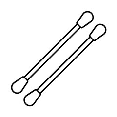 Medical swab stick vector illustration with thin stick and soft tip
