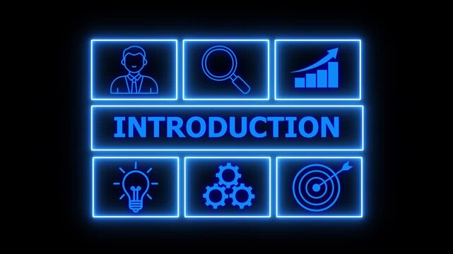 Business, technology, internet and network concept. Virtual screen of the future and sees the inscription: Introduction.setting the context and purpose to prepare the audience for what follows.