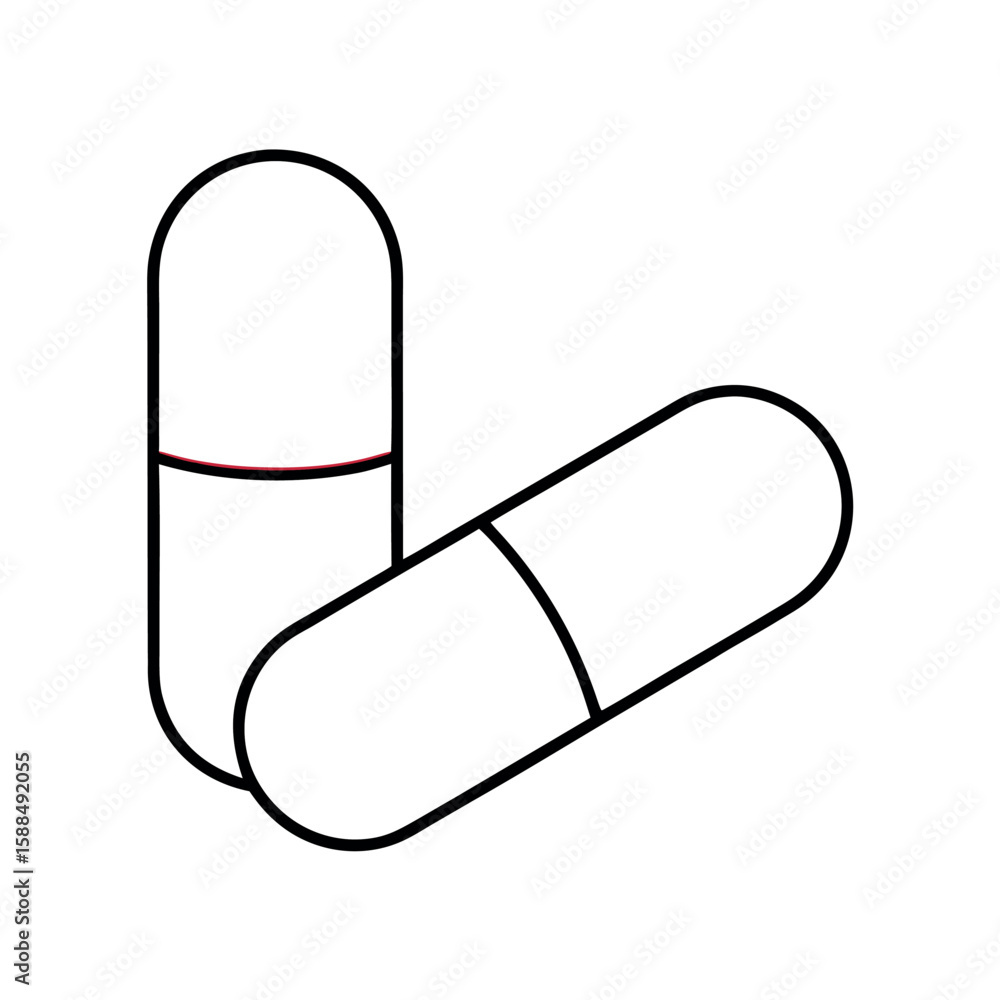 Poster single split color pill capsule vector design with minimalist style