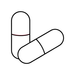 Single split color pill capsule vector design with minimalist style