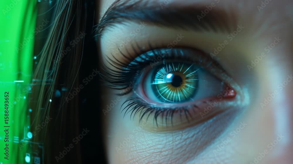 Aufkleber futuristic eye display technology augmented reality vision data processing interface