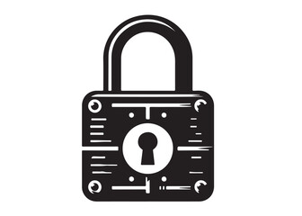 padlock logo silhouette vector, cyber security silhouette vector design logo, locked and unlocked design vector illustration, simple padlock logo silhouettes vector on a white background