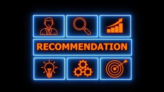 Business, Technology, Internet and network concept. The word Recommendation on the virtual screen. experience, or expertise to guide decisions, improve outcomes, or solve problems.