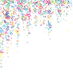 Scattered letters of latin alphabet. Colorful