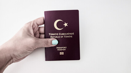 Photo series of Republic of Turkey passports in Turkish text