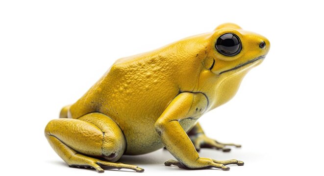 Golden poison dart frog isolated on white background