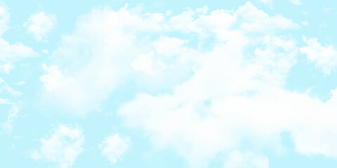 Blue sky with white cloud Vector cartoon nature background The clouds should have a painterly or watercolor effect
