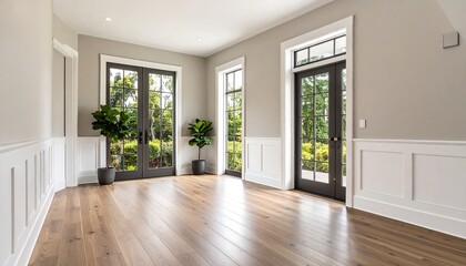 Bright sunlit home interior.