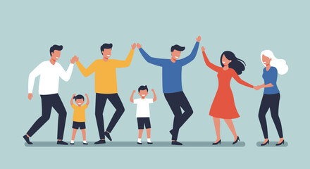 Happy Family Dancing Together.