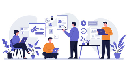 Team of Professionals Working on Digital Projects.