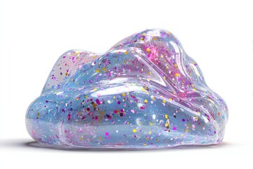 Translucent, glittery slime blob