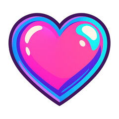 Naklejka na ściany i meble PNG Vibrant glossy heart illustration.