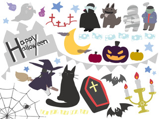 ハロウィン 素材 セット 主線なし