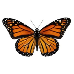 Fototapeta premium A detailed close up of a monarch butterfly with vibrant orange wings