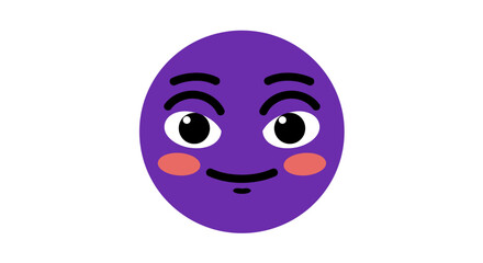 Fototapeta premium Purple Cartoon Face with Expression.