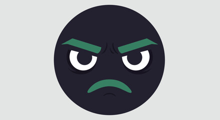 Angry Face Cartoon Character Illustration.