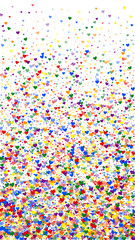 Rainbow colored scattered hearts. LGBT valentine