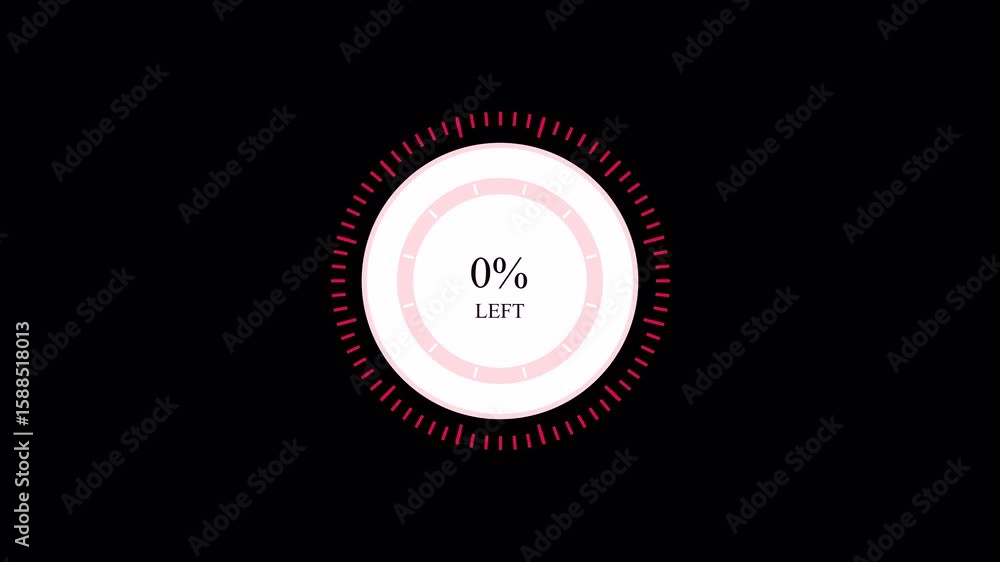 Poster progress circle animation: countdown from 39% to zero, black background