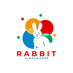 Rabbit logo design vector. colorful rabbit logo design icon
