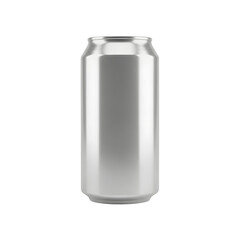 Shiny silver aluminum can against black offering a clean mock up design, transparent background
