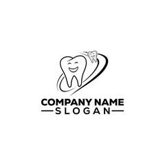 Happy Cartoon Tooth Mascot Logo Design