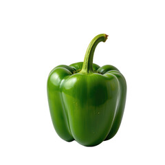 Fresh Green Bell Pepper Isolated on Transparent background
