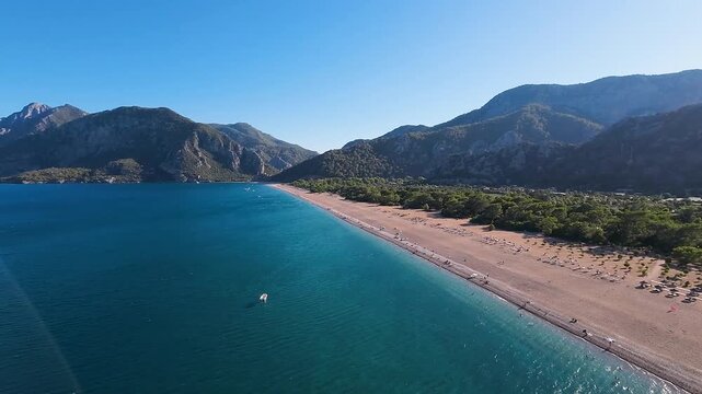 Drone footage of &Ccedil;ıralı and Olimpos Beach