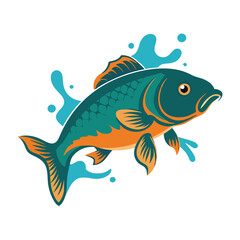 Fototapeta premium a Carp Fish Vector Illustration