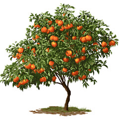 Lush Orange Tree Abundant Harvest: Vibrant Citrus Fruit