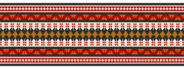 Ethnic border with geometric tribal pattern.