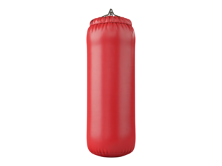 Isolated Red Punching Bag on Transparent Background