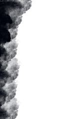 Abstract textured edge between solid black and white space