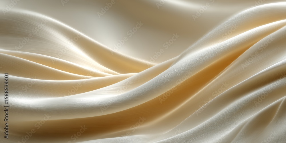 Poster a serene abstract background of creamy gradient waves creating a soft and dreamy atmosphere
