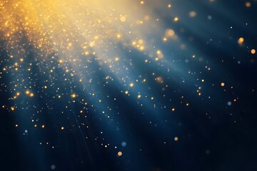 Fototapeta premium a cascade of golden, twinkling lights descending into a dark blue expanse