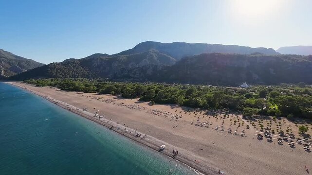 Drone footage of &Ccedil;ıralı and Olimpos Beach
