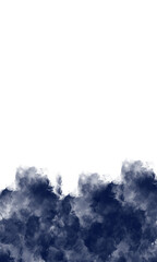 Abstract dark blue brush stroke against a clean white background