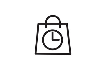 Secure shopping bag with padlock icon illustration for safe web business