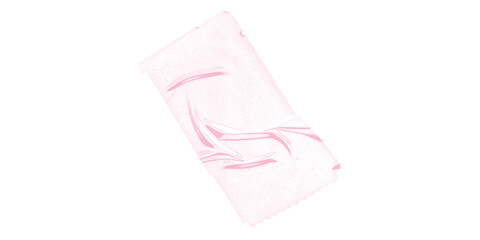 Wrinkled pink duct tape patch with crumpled texture – torn adhesive strip isolated on transparent...