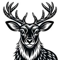 Majestic deer with elaborate antlers stag animal