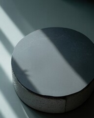 a marble podium in tropical forest for product presentation and green background.