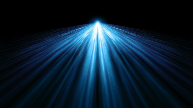 Blue light rays burst from darkness, a stunning visual effect evoking mystery and technology.